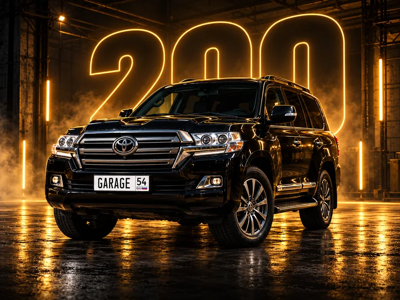 Land Cruiser 200 на золотом гаражном фоне